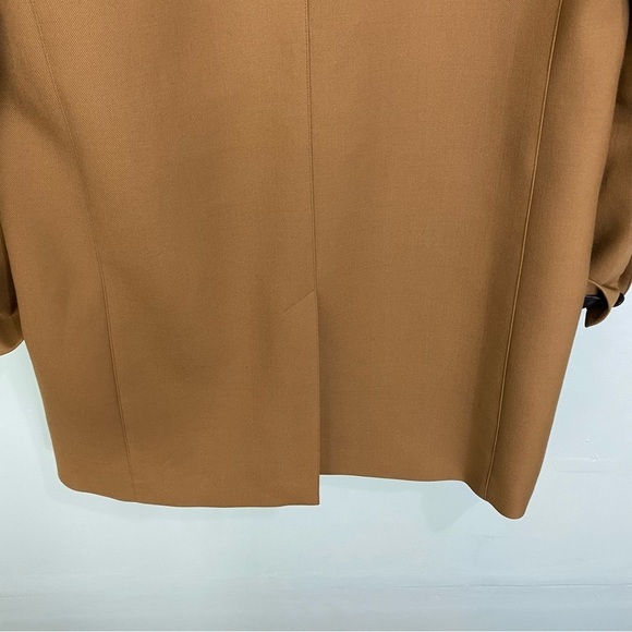 Theory Double Breasted Bonded Wool Blend Coat Tan Sz 12 - Picture 6 of 11